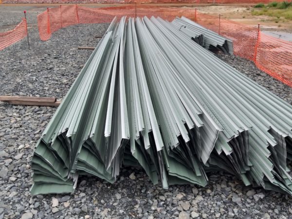 Roofing sheet on site